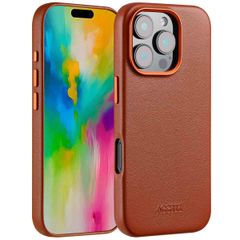 Accezz Coque arrière en cuir avec MagSafe Apple iPhone 16 Pro - Sienna Brown