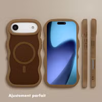 Selencia Coque arrière Wavy avec MagSafe Apple iPhone Air - Mocha Brown