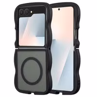 Selencia Coque arrière Wavy avec MagSafe Samsung Galaxy Z Flip 7 - Noir