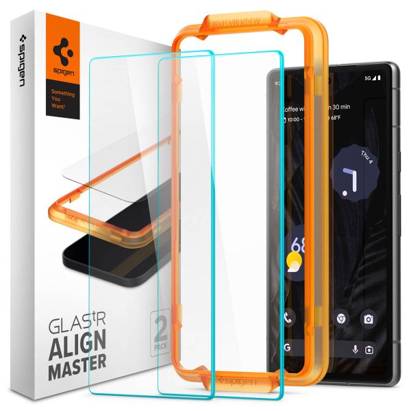 Spigen Protection d'écran en verre trempé GLAStR Fit + Applicator Google Pixel 7a