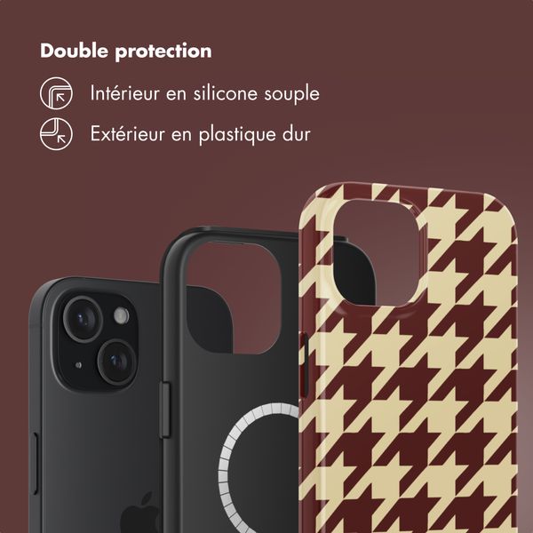 Selencia Coque arrière Vivid avec MagSafe Apple iPhone 15 - Pied-de-Poule