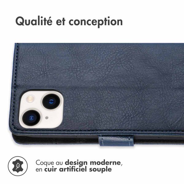 imoshion Étui de téléphone portefeuille Luxe iPhone 14 - Bleu foncé