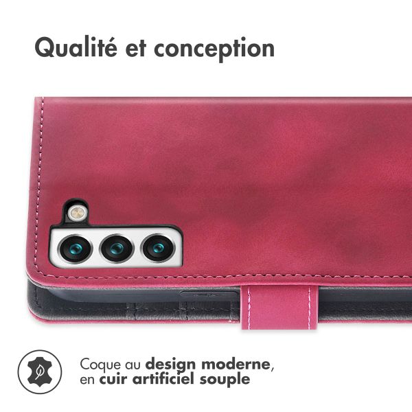 imoshion Etui de téléphone portefeuille avec cordon Samsung Galaxy S21 FE - Rouge