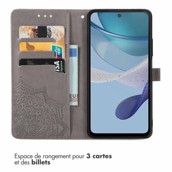 imoshion Etui de téléphone portefeuille Mandala Motorola Moto G53 - Gris