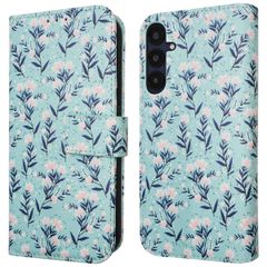 imoshion Étui de téléphone portefeuille Design Samsung Galaxy A55 - Blue Flowers