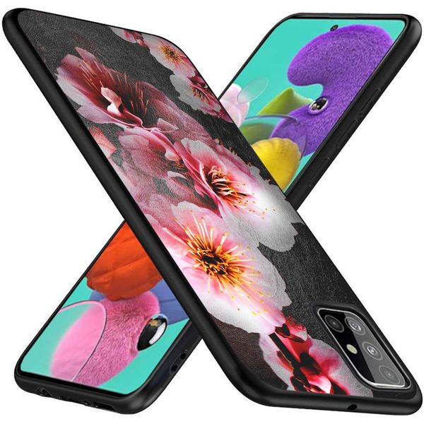 imoshion Coque Design Samsung Galaxy A51 - Fleur - Rose / Noir