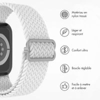 imoshion Bracelet tissé en nylon Apple Watch Series 1 á 11 / SE / Ultra (44/45/46/49 mm) - Blanc