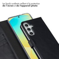 Selencia Étui portefeuille en cuir véritable Samsung Galaxy S25 FE - Noir
