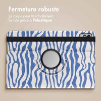 imoshion Coque tablette Design rotatif à 360° Lenovo Tab M10 5G - White Blue Stripes