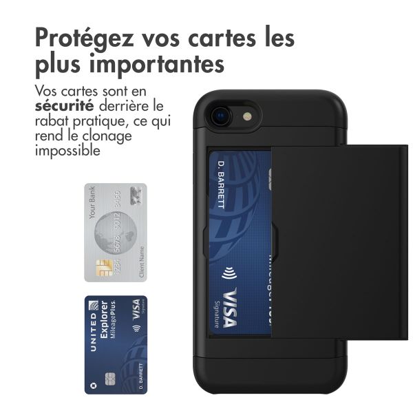 imoshion Coque arrière avec porte-cartes Apple iPhone SE (2022 / 2020) / 8 / 7 - Noir