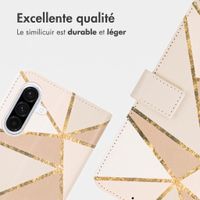 imoshion Étui de télephone portefeuille Design Samsung Galaxy A36 - Beige Graphic