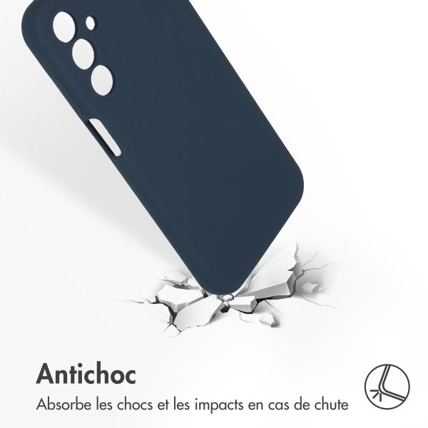 Accezz Coque Liquid Silicone Samsung Galaxy A15 (5G/4G) - Bleu foncé