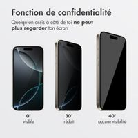 Accezz Protection d’écran en verre trempé avec filtre de confidentialité + Applicateur Apple iPhone 16 Pro