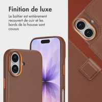 Accezz Étui de télephone portefeuille en cuir 2-en-1 avec MagSafe Apple iPhone 17 - Sienna Brown