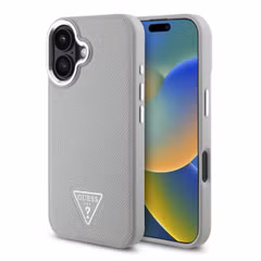 Guess Coque Grained Triangle MagSafe Apple iPhone 16 - Beige