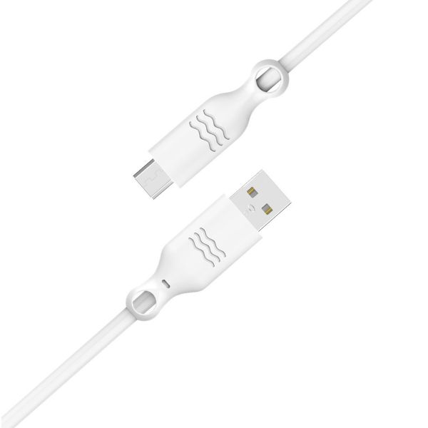 Just Green Câble Micro-USB vers USB - Recyclable -2.1A - 1.2 mètres - Blanc