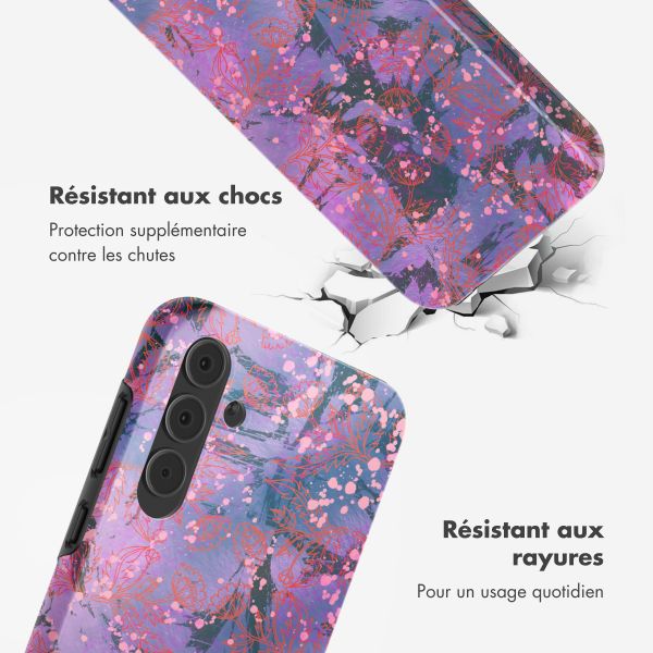 Selencia Coque arrière Vivid Samsung Galaxy A55 - Fresh Paint Flower Orange