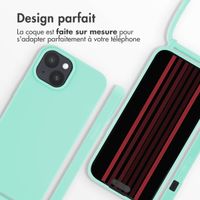 imoshion Coque en silicone avec cordon Apple iPhone 15 - Vert menthe