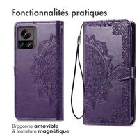 imoshion Etui de téléphone portefeuille Mandala Motorola Edge 30 Ultra - Violet