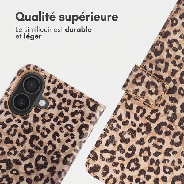 imoshion Étui de télephone portefeuille Design Apple iPhone 16 - Leopard Mood