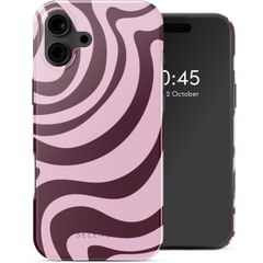 Selencia Coque arrière Vivid avec MagSafe Apple iPhone 16 - Wavy Swirl Pink Plum