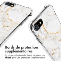 imoshion Coque Design avec cordon iPhone SE (2022 / 2020) / 8 / 7 - White Marble