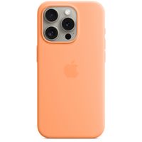 Apple Coque en silicone MagSafe Apple iPhone 15 Pro - Orange Sorbet