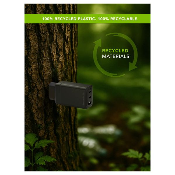 dbramante1928 Chargeur Re-charge 2x USB-C 65 W et USB-A 18 W - Noir