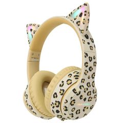 imoshion - Édition Spéciale - Casque sans fil pour enfants LED Light Cat Ear - Avec câble AUX - Léopard