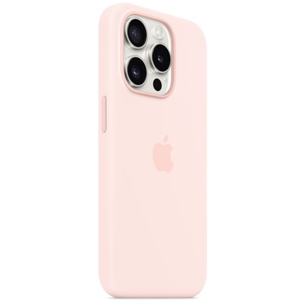 Apple Coque en silicone MagSafe iPhone 15 Pro - Light Pink