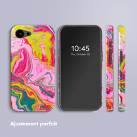 Selencia Coque arrière Vivid avec MagSafe Apple iPhone 16e - Marble Pink