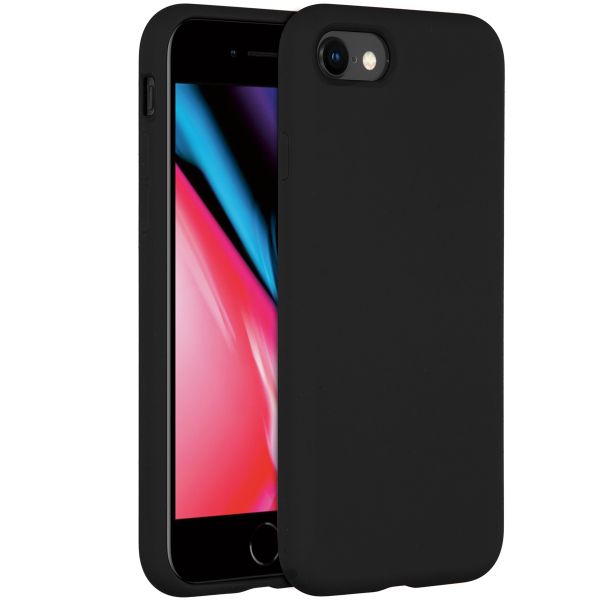 Accezz Coque Liquid Silicone iPhone SE (2022 / 2020) / 8 / 7 - Noir