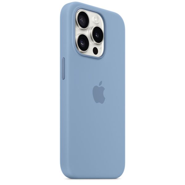 Apple Coque en silicone MagSafe Apple iPhone 15 Pro - Winter Blue