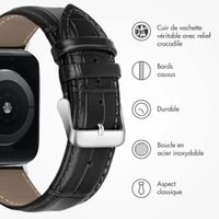 imoshion Bracelet Cuir Crocodile Apple Watch Series 1 á 9 / SE (38/40/41 mm) | Series 10 (42 mm) - Noir