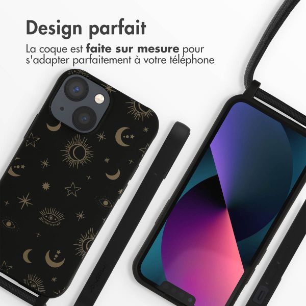 imoshion Coque design en silicone avec cordon iPhone 13 Mini - Sky Black