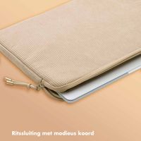 Selencia Pochette ordinateur Corduroy 15-16 pouces - Beige