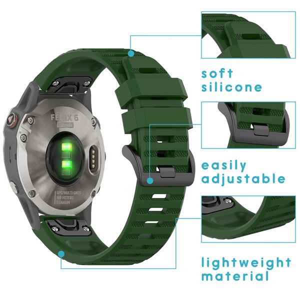 imoshion Bracelet QuickFit® Sport en silicone - Connexion Garmin Watch 22 mm - Vert foncé