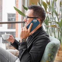 Accezz Leather Backcover avec MagSafe Apple iPhone 14 Pro Max - Bleu foncé