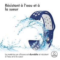 imoshion Bracelet sportif en silicone - Connexion universelle de 18 mm - Bleu / Blanc