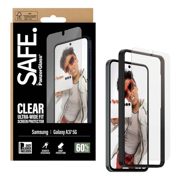 SAFE by PanzerGlass Protection d'écran Ultra-Wide Fit avec applicateur Samsung Galaxy A37 (5G)