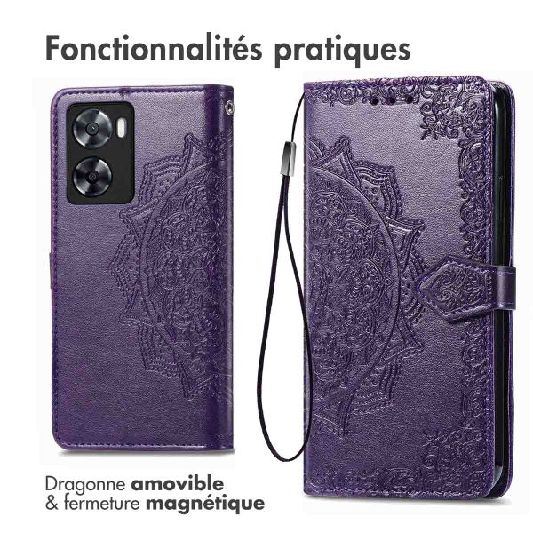 imoshion Etui de téléphone portefeuille Mandala Oppo A57(s) - Violet