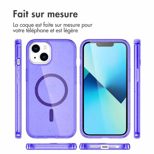 imoshion Coque Pailletée avec MagSafe Apple iPhone 14 - Paillettes Violet