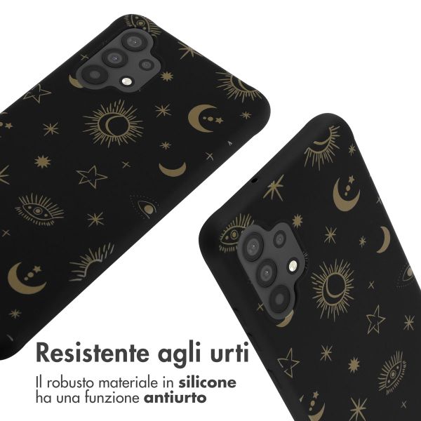 imoshion Coque design en silicone avec cordon Samsung Galaxy A32 (4G) - Sky Black