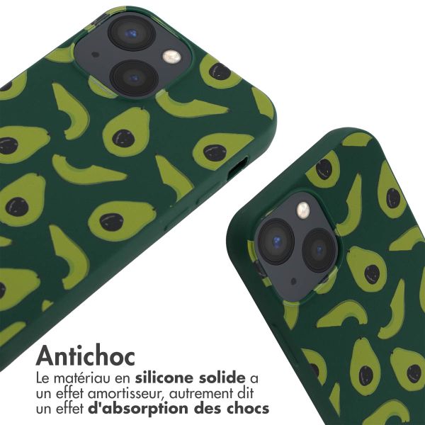 imoshion Coque design en silicone avec cordon iPhone 13 Mini - Avocado Green