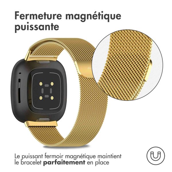 imoshion Bracelet magnétique milanais Fitbit Versa 3 - Taille S - Dorée