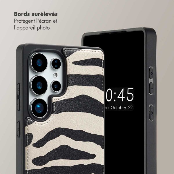 Selencia Coque de télephone Nova avec cordon et porte-cartes Samsung Galaxy S25 Ultra - Zazzy Zebra
