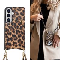Selencia Coque de télephone Nova avec cordon et porte-cartes Samsung Galaxy S26 - Leopard