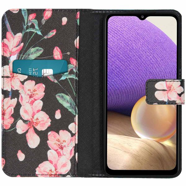 imoshion Design Softcase Bookcase Samsung Galaxy A32 (5G) - Blossom Watercolor Black