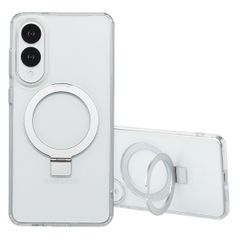 Accezz Coque Ring Stand avec MagSafe Samsung Galaxy S25 Edge - Transparent