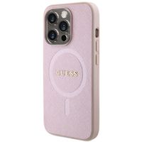 Guess Coque arrière Saffiano MagSafe Apple iPhone 15 Pro - Rose